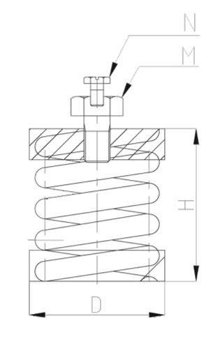 ZTH型<a href='http://www.jszlcs.com' target='_blank'><u>彈簧減震器</u></a>結(jié)構(gòu)圖
